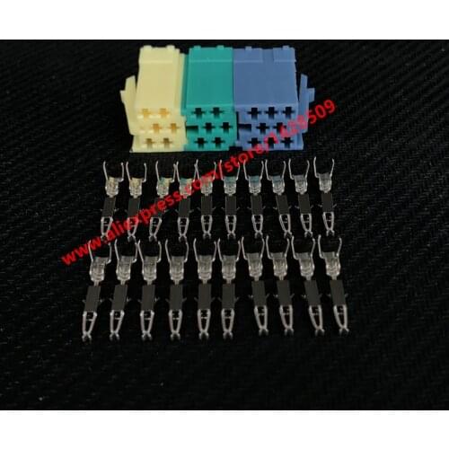 5 Sets 20 Pin 4A0 972 643 Audio AUX DVD Car Socket Female ISO Plug Automotive Connector 20 Way For VW 4A0972643