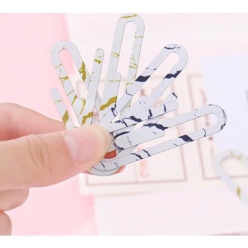 5pcs Metal Paper Clips Bookmark Student Stationery Test Paper Folder Hollow Paperclip planner card holder stationary binder clip