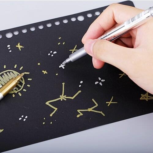 6Colocs Drawing Painting Marker Pens Metallic Color Pens for Black Paper Art Supplies Marker Pens Stationery Material