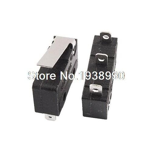 AC 250V 5A 3 Terminal NO NC Momentary SPDT Lever Arm Micro Switches 12 Pcs