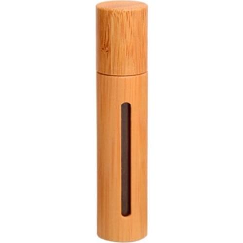 Bamboo 10ml Essential Oil Roll-on Bottle Perfume Empty Oil Wood Bottle Stainless Roll On Ball Perfume Oil Roller Massage
