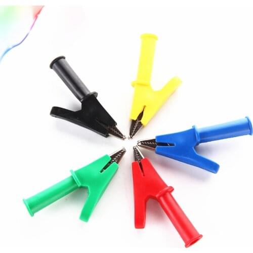 Free shipping 1pc 57mm Crocodile Clamp Power Clip 4mm hole Alligator clip Plug-in high voltage all-inclusive jacket 30A/2KV