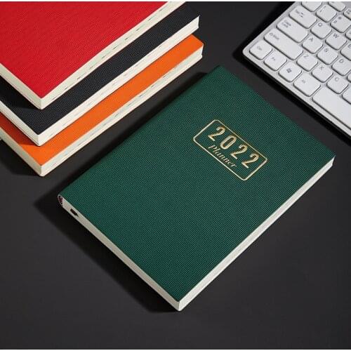 A5 Soft Pu Leather 365 Days Daily Weekly Planner Notebook 5.9x8.3" English Schedule Notebook Agenda Organizer School Stationery