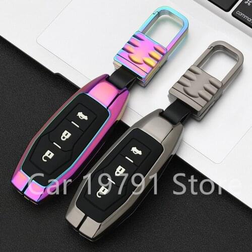 For Ford Everest 2015-2019 for Ford EcoSport MK2 2013 2014 2015 2016-2017 Galvanized Alloy Car Key Case Cover Accessories