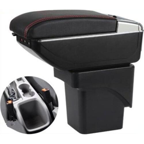 Black Leather Armrest Arm Rest Center Console For Ford Focus 2 MK2 2005-2011 Centre Storage Box Tray 2006 2007 2008 2009 2010