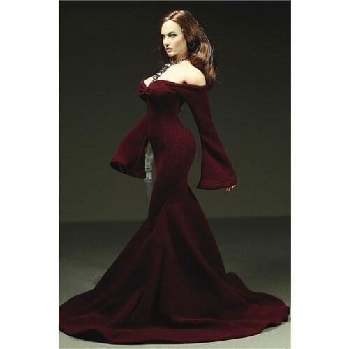 Collection 1/6 Scale Blood Rose Double Sleeve Large Long Skirts Dress for 12inch Phicen TBleague JIAOUL Doll Toys