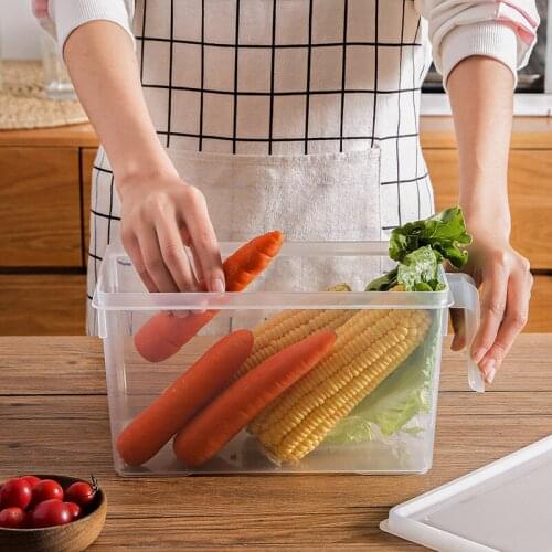 Refrigerator Storage Box Rectangular Drawer Type PP Material Food Freezer Box Easy to Clean Non-slip Fresh-keeping Storage Box