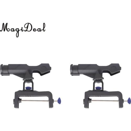 MagiDeal 2 Pieces Clamp on Fishing Rod Holder Kayak Boat Adjustable Rack Rail Mount for Canoe Fishing Inflatable Boat Acessories