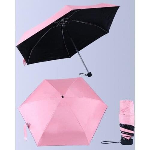 Pongee Small Folding Umbrella Anti-UV Waterproof Women Gift Mini Pocket Parasol Girls Portable Travel UMBRELLAS