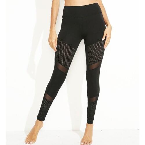 Fashion Mesh Splicing Yoga Legging Sport Breathable Sweat Yoga Pants For Women Fitness Workout Leggings Training Pants Women