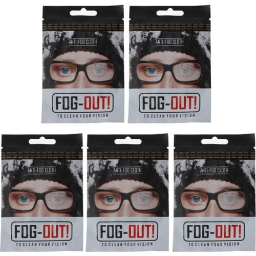 New 5Pcs Reusable Anti-Fog Wipes Glasses Pre-moistened Antifog Lens Cloth Defogger Eyeglass Wipe Prevent Fogging for Glasses