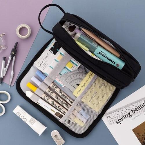 Large Capacity Pencil Case Kawaii Canvas Pencilcase School 40Pcs Pen Case Supplies Pencil Bag School Box Pencil Pouch Stationery