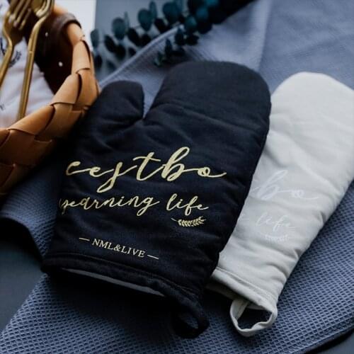 Potholders for kitchen baking accessories oven gloves mitts thick cotton Kitchen supplies gloves heat resistant cooking gloves