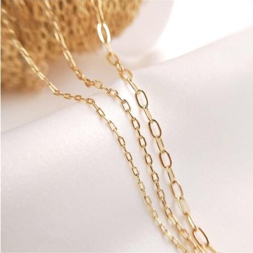 14K Gold Filled Rectangular O chain chain diy earring bracelet necklace material accessories loose chain