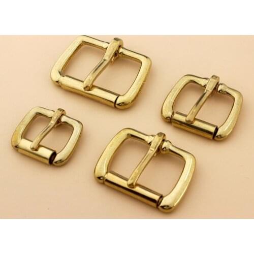 Solid Brass Metal Heel Bar Buckle End Bar Roller Buckle Rectangle Single Pin for Leather Craft Bag Belt Strap Webbing