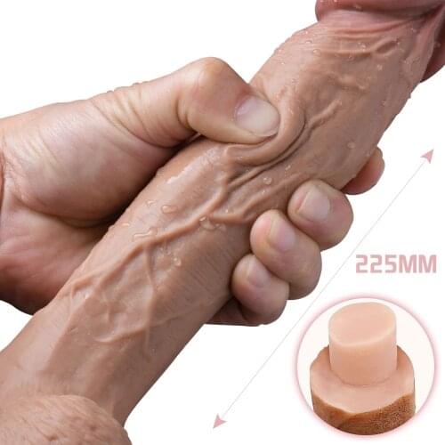 Silicone Realistic Dildo Soft Sexy Penis Women Masturbators Huge Dick Dong Realist Cock Men Anal Plugs Skin Didlo Toys Hand Free