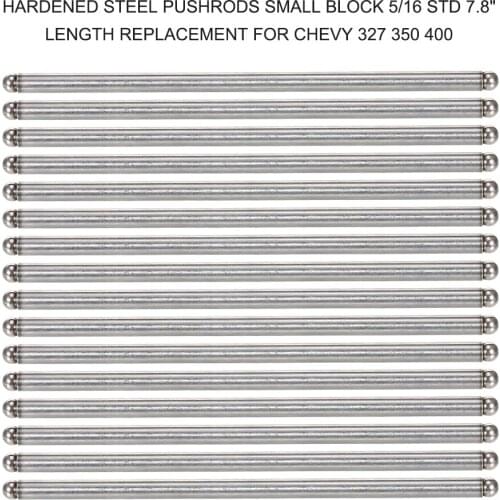 Hardened Steel Pushrods Small Block 5/16 STD 7.8'' Length Replacement for Chevy 327 350 400 car styling