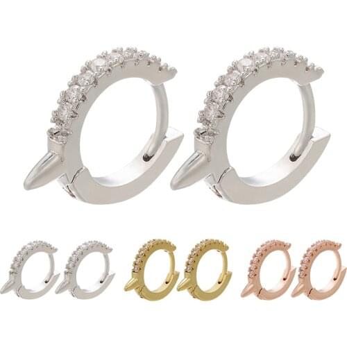 ZHUKOU 15x18mm high quality brass Cubic zirconia crystal earrings for women DIY earrings making accessories model: VE78