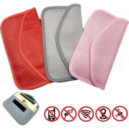 1pc Car Key Blocking Bag Large Anti-radiation Mobile Phone Ticket Coin Storage Bag Two Layers Signal Shielding Pouch Wallet Case