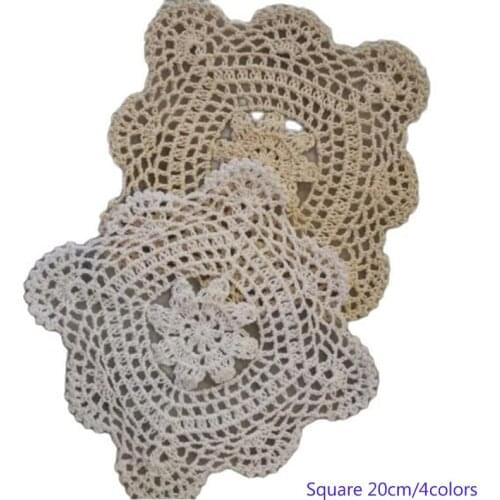 TOP lace cotton placemat cup coaster mug kitchen Christmas dining table place mat cloth Crochet tea coffee doily drink dish pad