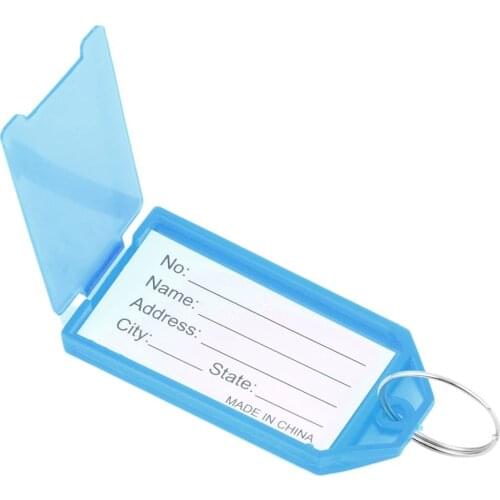 1Pc Plastic Key Tags Key Rings ID Identity Tags Rack Name Card Label NEW Four Colors Available