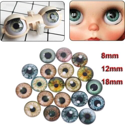 10Pair Glass Doll Eyes Animal DIY Crafts Eyeballs For Dinosaur Eye Accessories Jewelry Making Handmade 8mm/12mm/18mm