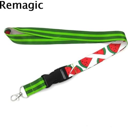 100pcs Watermelon fruits Neck Strap Lanyard keychain Mobile Phone ID Badge Holder Key Chain Keyrings cosplay Accessories Gifts