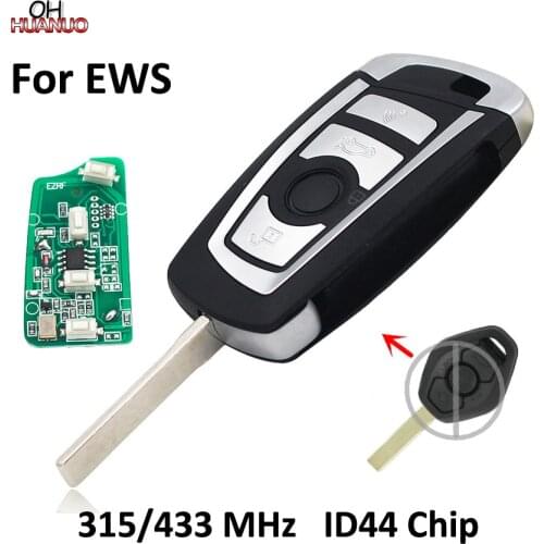 3 Button Folding Remote Key for BMW EWS 315MHZ/433MHZ With PCF7935AA ID44 Chip or Without Chip HU92 Blade