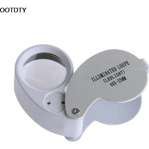 40X Glass Magnifying Magnifier Jeweler Eye Loupe Jewelry Loop with LED Lights M216 HOT SALE M126 hot sale