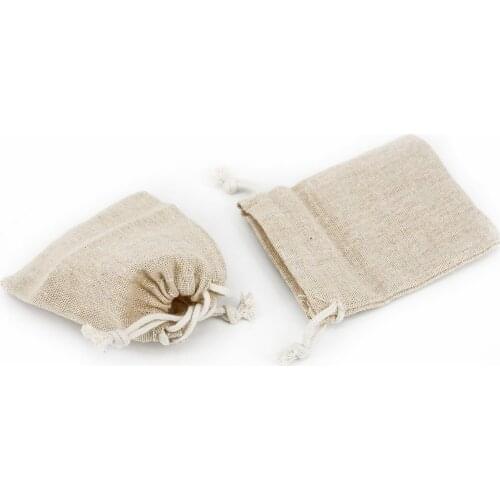 50x Mini Bag Linen Pouch Drawstring Jewelry Party Gift Wedding Candy Supplies