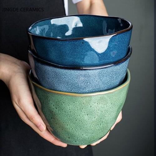 6 Inches Creative Ceramic Noodle Ramen Bowl Millet Porridge Noodle Bowl Soup Bowls Household Breakfast Bowls Kitchen Tableware