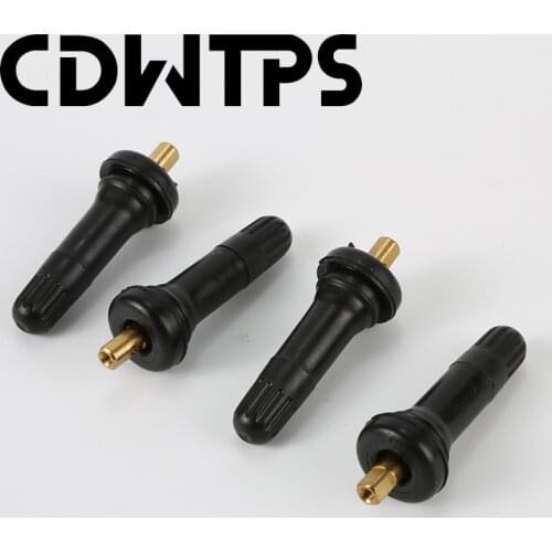 4PCs Black universal Valve Stems With Dust Caps with Caps Tyre Rubber Valves Car Chrome Tubeless Car Wheel Snap-in Tire