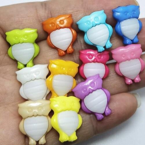 Owl Bird Animal Dyed Plastic Cartoons Buttons Cartoon Kids Sewing Clothes Accessory Button 14*18mm