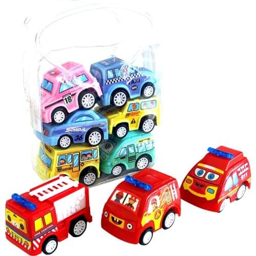 Landzo Hot 6Pcs Kids Toys Pull Back Car Set Childrens Mini Car Toys Gift for Boys Girls