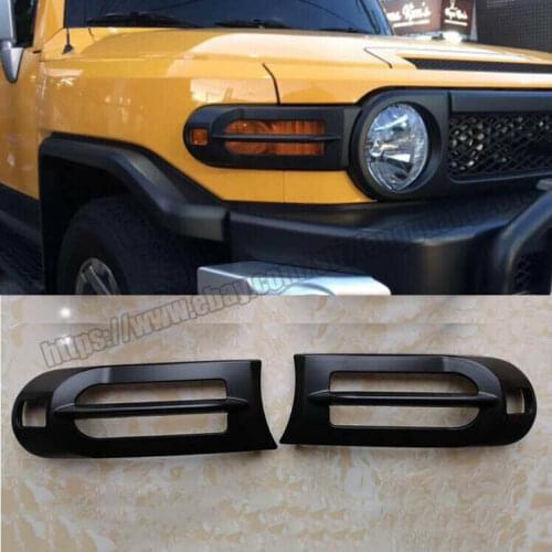 For Toyota FJ Cruiser 2007-2014 2pcs ABS Black Car Front Fog Light Bumper Lamp Cover Trim