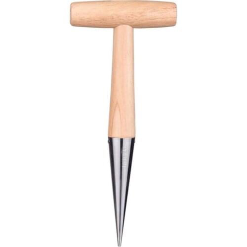 Wooden Handle Stainless Steel Hole Puncher Seed Disseminators Household Garden Soil Nursery Fertilization Seeder Garden Tools