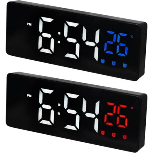 Electronic Silent Alarm Clock LED Smart Desktop Alarm Timer Digital Display M6CE