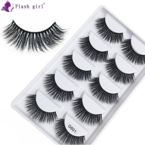 Flash Girl good grade G601 8style 5 pairs handmade 3D mink hair long eyelashes false