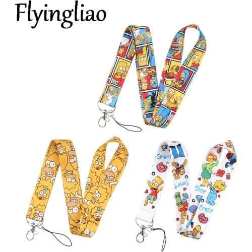 Cartoon funny characters Neck Strap Lanyards ID badge card holder keychain Mobile Phone Strap Gift Ribbon webbing necklace Gifts