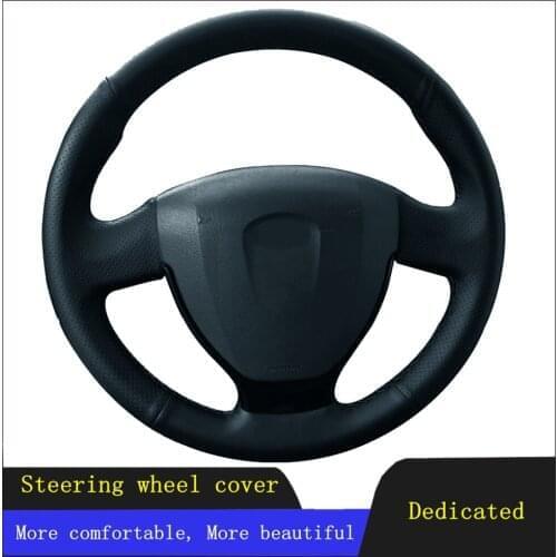 DIY Car Accessories Steering Wheel Cover Black Hand-stitched Artificial Leather For Lada Kalina 2 2013-2018 Priora 2013-2018