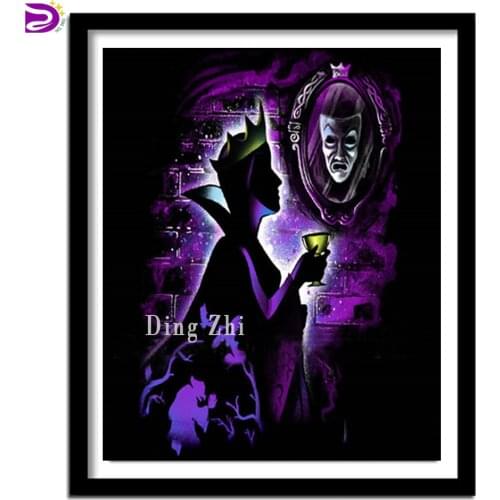 Witch Queen,Magic Mirror Diamond Painting Cartoon Fantasy Series 5D Diy Diamond Embroidery Mosaic Cross Stitch Childrens Gift