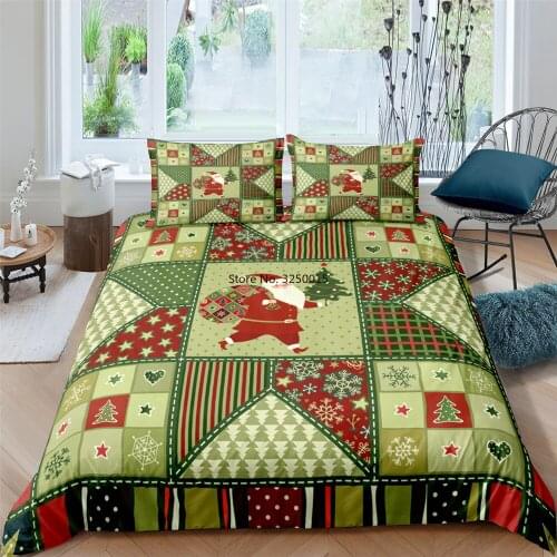 2-3 pieces Duvet Cover Set with Pillowcase Christmas Bedding Sets Soft Santa Claus Owls Bedclothes Single Twin Queen King Size