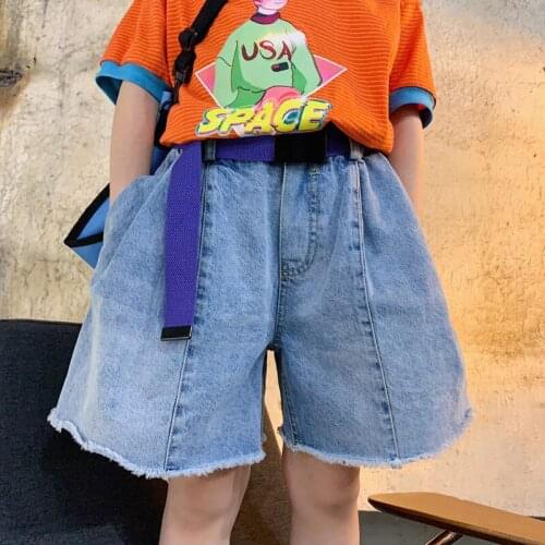 Summer Girls Denim Shorts 8 10 12 years 2021 New Loose Kids Jeans Pants Baby Cotton Shorts