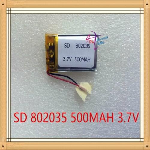 Liter Energy Battery 3.7v Lithium Polymer 802035 500mah Mp3 Mp4 Recording Pen Box Small Instrument Panels