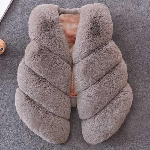 Nerlero Girls Fur Outerwear New Autumn Fashion Thick Warm Faux Fur Environmentally Friendly Girls Fur Vest Girl Winter Clothes