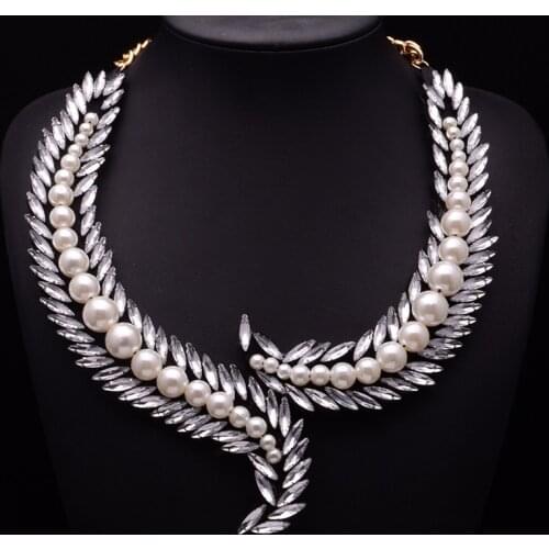 N126 pearl perle neckless women collares short Big Max Maxi Famous Luxury Brand Charm Jewelry Chokers Necklace 2018 for women