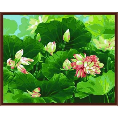 New Wall Art Frameless Pictures Painting By Numbers DIY Canvas Oil Painting Home Decor For Living Room Of Summer Flower G075