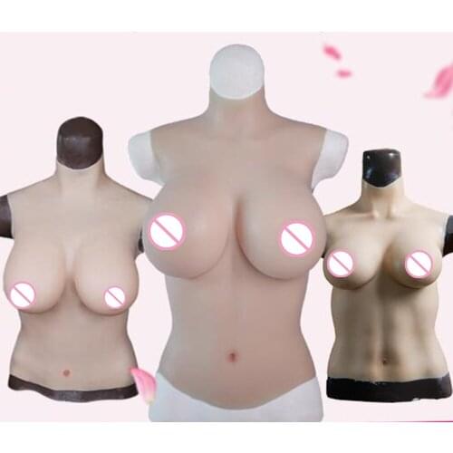 VISIQI Half body C D Cup Crossdresser Props Fake Boobs Realistic Artificial Silicone Breast Form For Lady and boy
