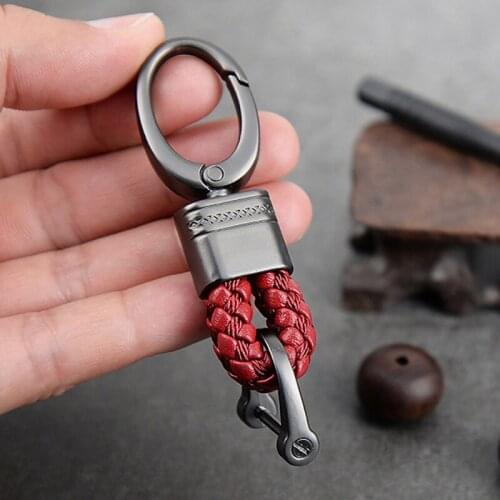 New New hand-woven leather Car Key Ring Men Women rope key chain waist key chain charm Hey Holder Gift Jewelry K2098