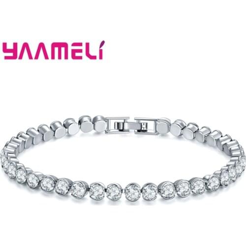 New Multiple Colors CZ Bangles for Woman Elegance Fashion Jewelry Accessory Shiny Cubic Zirconia 925 Sterling Silver Bracelets